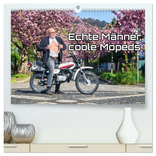 Produktbild: Echte M&auml;nner, coole Mopeds (hochwertiger Premium Wandkalender 2026 DIN A2 quer), Kunstdruck in Hochglanz