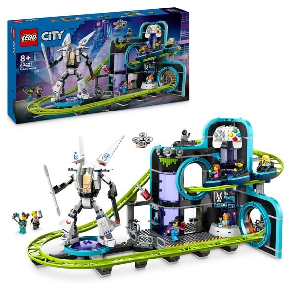LEGO City Achterbahn mit Roboter-Mech, Spielzeug-Vergnügungspark 60421