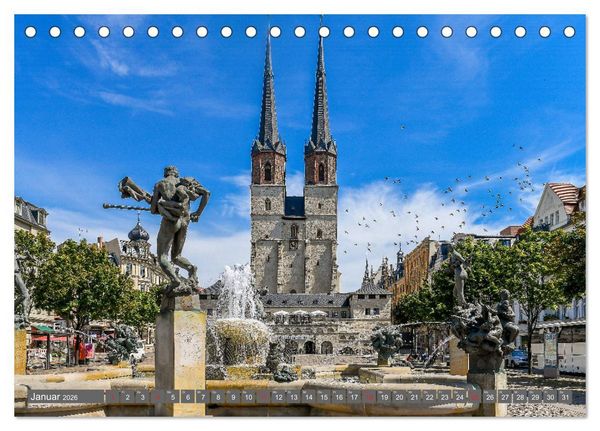 Produktbild: Blickpunkte Halle (Saale) (Tischkalender 2026 DIN A5 quer), CALVENDO Monatskalender