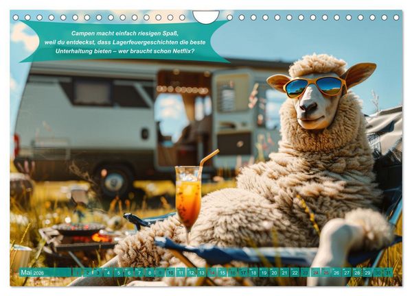 Produktbild: Der tierisch lustige Camping-Kalender (Wandkalender 2026 DIN A4 quer), CALVENDO Monatskalender