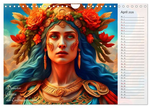 Produktbild: Die Unsterblichen - Griechische KI-G&ouml;ttinnen und KI-G&ouml;tter (Wandkalender 2026 DIN A4 quer), CALVENDO Monatskalender