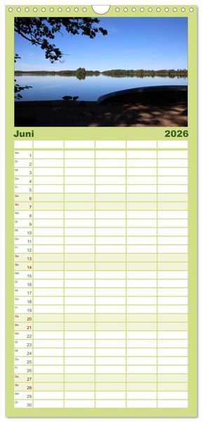 Produktbild: Familienplaner 2026 - Schweden 2026 mit 5 Spalten (Wandkalender, 21 x 45 cm) CALVENDO