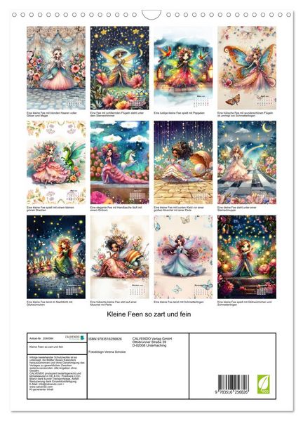 Produktbild: Kleine Feen so zart und fein (Wandkalender 2026 DIN A3 hoch), CALVENDO Monatskalender