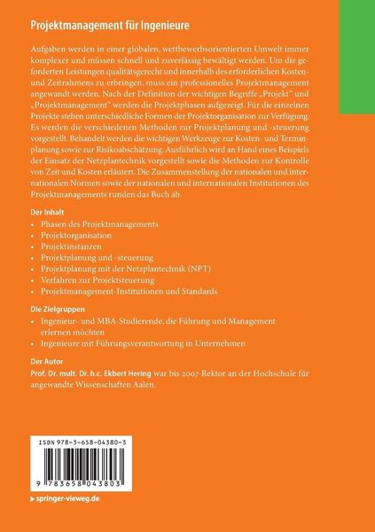 Produktbild: Projektmanagement f&uuml;r Ingenieure