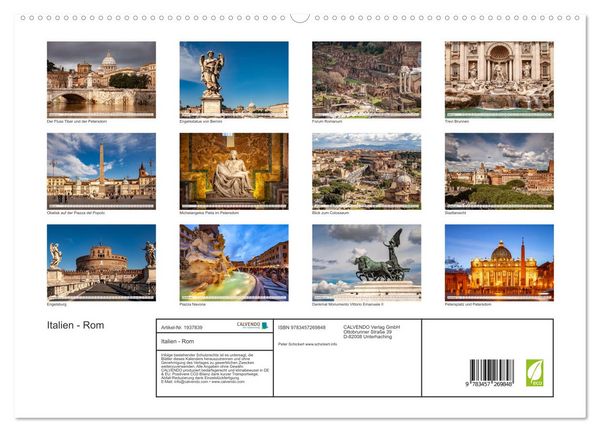 Produktbild: Italien - Rom (hochwertiger Premium Wandkalender 2026 DIN A2 quer), Kunstdruck in Hochglanz
