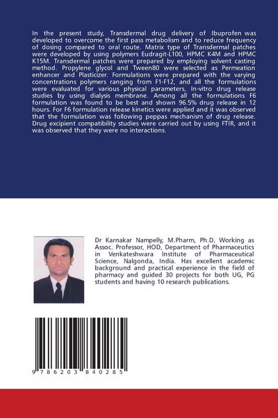 Produktbild: Formulation and Evaluation of Transdermal Patches of Ibuprofen