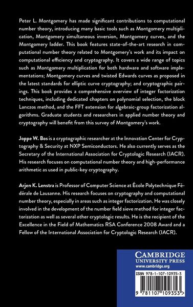 Produktbild: Topics in Computational Number Theory Inspired by Peter L. Montgomery