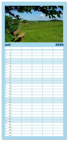 Produktbild: Familienplaner 2026 - Sams&ouml; die d&auml;nische Trauminsel im Kattegat mit 5 Spalten (Wandkalender, 21 x 45 cm) CALVENDO