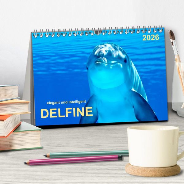 Produktbild: Delfine - elegant und intelligent (Tischkalender 2026 DIN A5 quer), CALVENDO Monatskalender