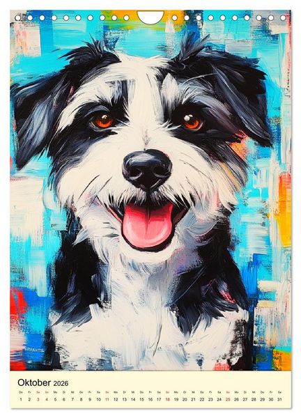 Produktbild: Fellnasen-Gl&uuml;ck to go. Fr&ouml;hliche Hundegesichter zum Schmunzeln (Wandkalender 2026 DIN A4 hoch), CALVENDO Monatskalender