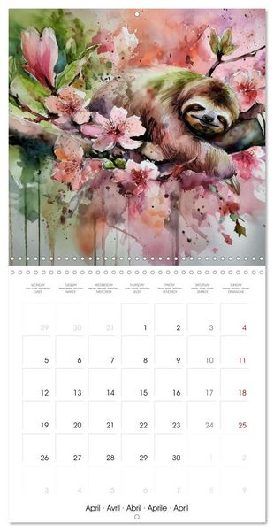 Produktbild: Jolis paresseux (Calendrier mural carr&eacute; 2027 30x30 cm) Calendrier double avec une page pour vos prises de notes