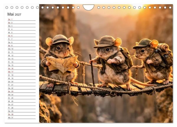 Produktbild: Abenteuerm&auml;use - Drei kleine Entdecker auf gro&szlig;er Reise (Wandkalender 2027 DIN A4 quer), CALVENDO Monatskalender
