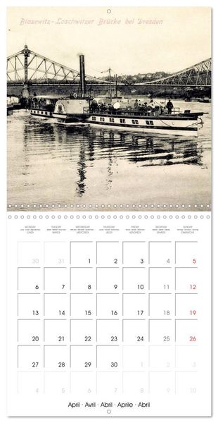 Produktbild: Souvenirs de Dresde : Cartes postales historiques de la ville (Calendrier mural carr&eacute; 2026 30x30 cm) Calendrier double avec une page pour vos prises de notes