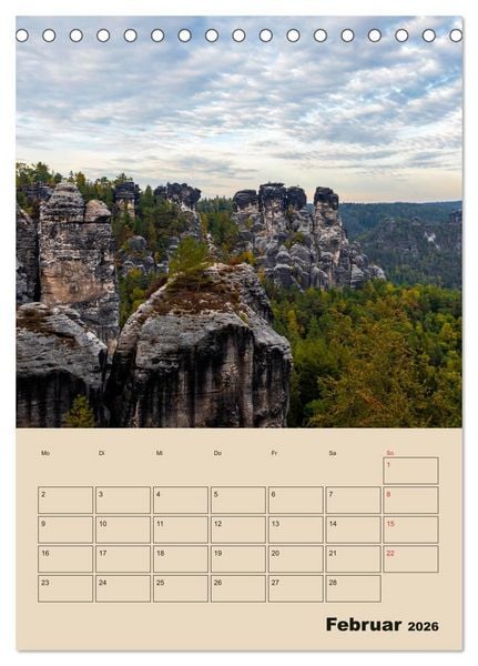 Produktbild: Zauberhafte S&auml;chsische Schweiz (Tischkalender 2026 DIN A5 hoch), CALVENDO Monatskalender