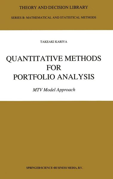 Produktbild: Quantitative Methods for Portfolio Analysis