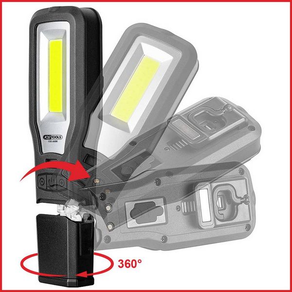 Produktbild: KS Tools 150.4490 Mobile Werkstatt-Handlampe, knickbar, 550 Lumen 2021 Energieeffizienzklasse n.rel
