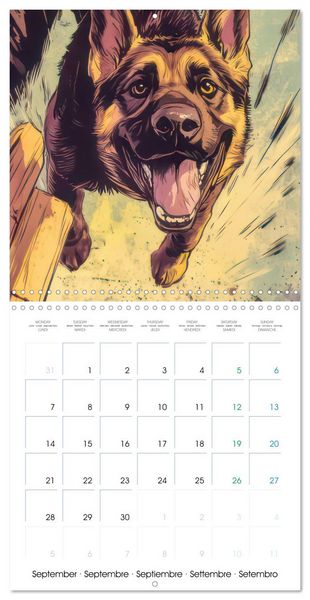 Produktbild: German Sheperd - Comic Style (Wall Calendar 2026 12 &times; 12 Inch) CALVENDO 12 Month Wall Calendar