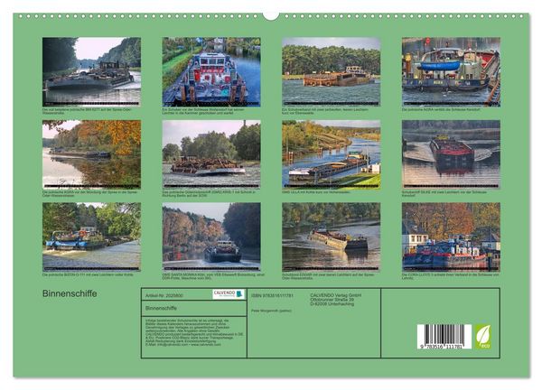 Produktbild: Binnenschiffe (hochwertiger Premium Wandkalender 2026 DIN A2 quer), Kunstdruck in Hochglanz