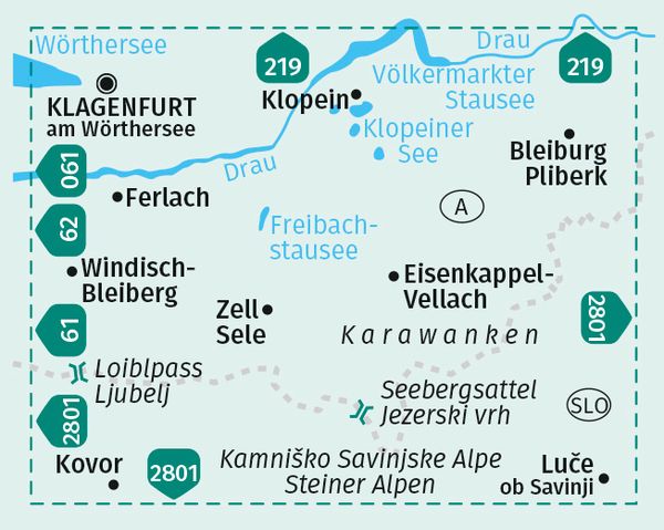 Produktbild: KOMPASS Wanderkarte 65 Klopeiner See, Karawanken Ost, Steiner Alpen 1:50.000