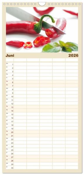 Produktbild: Familienplaner 2026 - Leichte K&uuml;che mit 5 Spalten (Wandkalender, 21 x 45 cm) CALVENDO