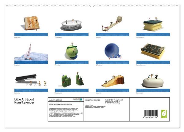 Produktbild: Little Art Sport Kunstkalender (hochwertiger Premium Wandkalender 2026 DIN A2 quer), Kunstdruck in Hochglanz