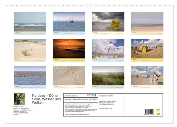 Produktbild: Nordsee &ndash; D&uuml;nen, Sand, Wasser und Wolken (Wandkalender 2026 DIN A2 quer), CALVENDO Monatskalender