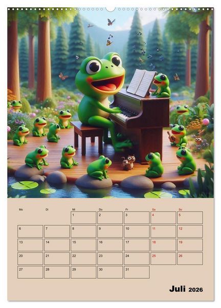 Produktbild: Waldtiere machen Musik (hochwertiger Premium Wandkalender 2026 DIN A2 hoch), Kunstdruck in Hochglanz