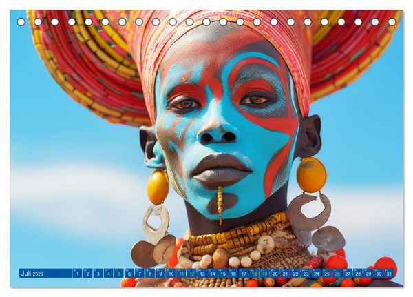 Produktbild: Surrealistische Bilder - Inspiriert von den Massai (Tischkalender 2026 DIN A5 quer), CALVENDO Monatskalender