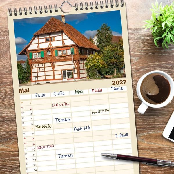 Produktbild: Familienplaner 2027 - Immenstaad am sch&ouml;nen Bodensee mit 5 Spalten (Wandkalender, 21 x 45 cm) CALVENDO