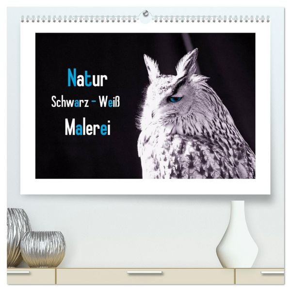 Produktbild: Natur schwarz - wei&szlig; Malerei (hochwertiger Premium Wandkalender 2026 DIN A2 quer), Kunstdruck in Hochglanz