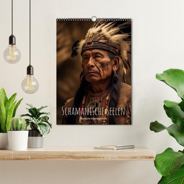 Produktbild: Schamanische Seelen: Mystische Indianerportraits (Wandkalender 2026 DIN A3 hoch), CALVENDO Monatskalender