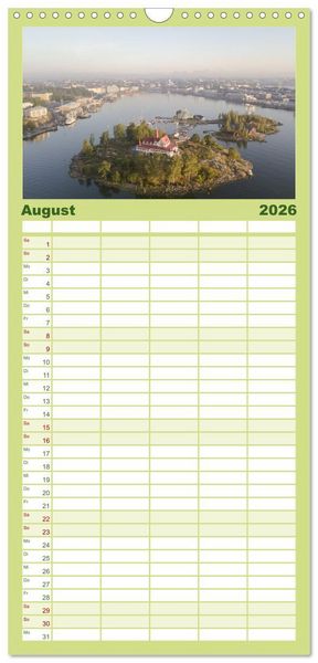 Produktbild: Familienplaner 2026 - Helsinki - Eine wundersch&ouml;ne Reise in die finnische Hauptstadt. mit 5 Spalten (Wandkalender, 21 x 45 cm) CALVENDO