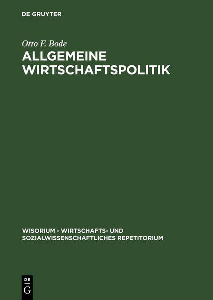 Produktbild: Allgemeine Wirtschaftspolitik