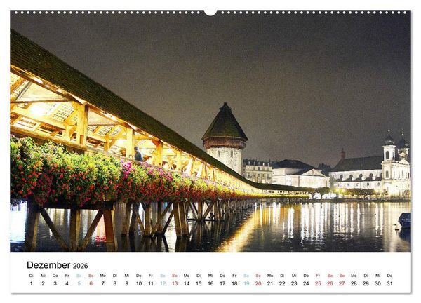 Produktbild: LUZERN Wo sich Reuss und Vierwaldst&auml;ttersee begegnen (Wandkalender 2026 DIN A2 quer), CALVENDO Monatskalender