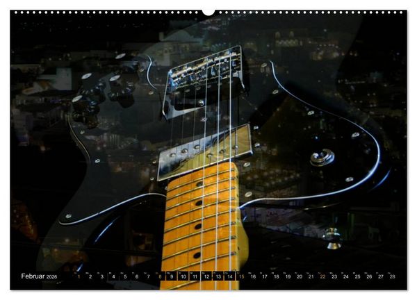 Produktbild: Mystische Gitarren (Wandkalender 2026 DIN A2 quer), CALVENDO Monatskalender