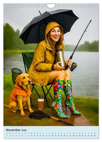 Produktbild: Angeln mit Biss - Lustiger Kalender f&uuml;r Angler mit Charme (Wandkalender 2026 DIN A4 hoch), CALVENDO Monatskalender