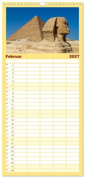 Produktbild: Familienplaner 2027 - Das Erbe der Pharaonen mit 5 Spalten (Wandkalender, 21 x 45 cm) CALVENDO