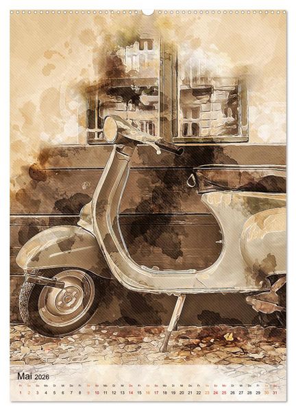Produktbild: Motorroller - Vespa Galerie (Wandkalender 2026 DIN A2 hoch), CALVENDO Monatskalender
