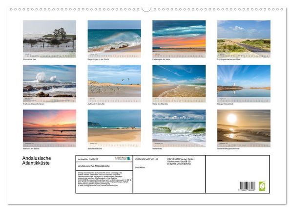 Produktbild: Andalusische Atlantikk&uuml;ste (Wandkalender 2026 DIN A2 quer), CALVENDO Monatskalender