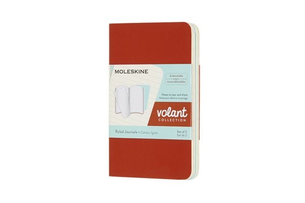 Produktbild: Moleskine Volant XS, 2er Set, Liniert, Soft Cover, Korallrot, Aquamarinblau