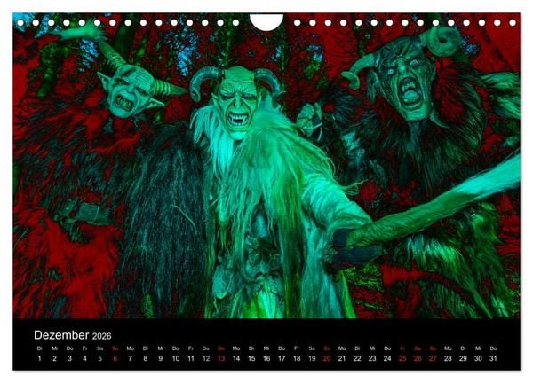 Produktbild: Perchten und Krampusse im Voralpenland (Wandkalender 2026 DIN A4 quer), CALVENDO Monatskalender