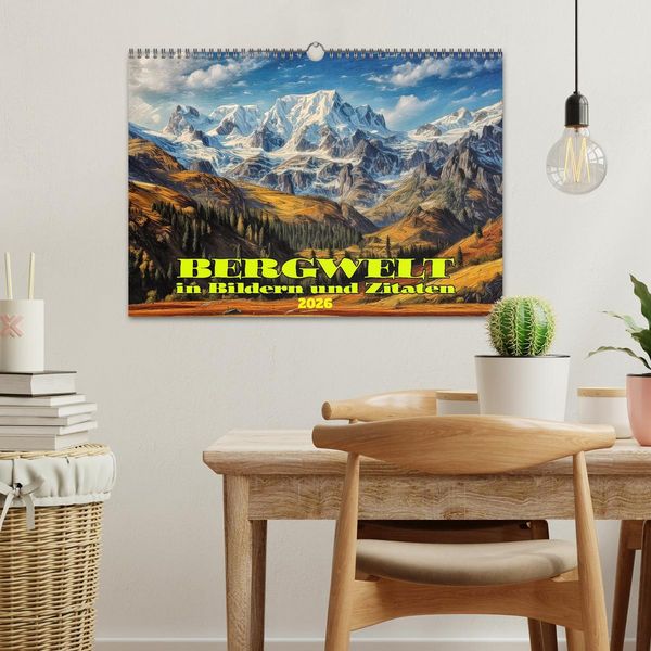 Produktbild: Bergwelt in Bildern und Zitaten (Wandkalender 2026 DIN A3 quer), CALVENDO Monatskalender