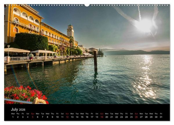 Produktbild: Lake Garda Italy (High Quality Premium Wall Calendar 2026 DIN A2 landscape),CALVENDO 12 Month Wall Calendar