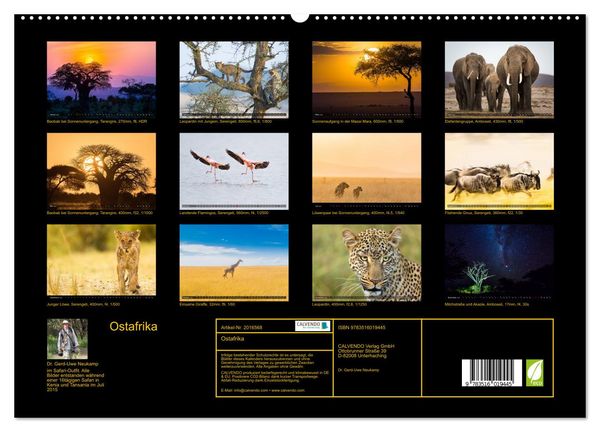 Produktbild: Ostafrika (hochwertiger Premium Wandkalender 2026 DIN A2 quer), Kunstdruck in Hochglanz