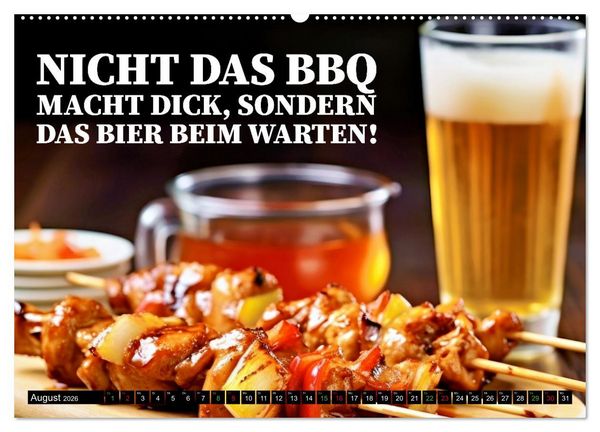 Produktbild: B wie BBQ Impressionen mit Spr&uuml;chen (Wandkalender 2026 DIN A2 quer), CALVENDO Monatskalender