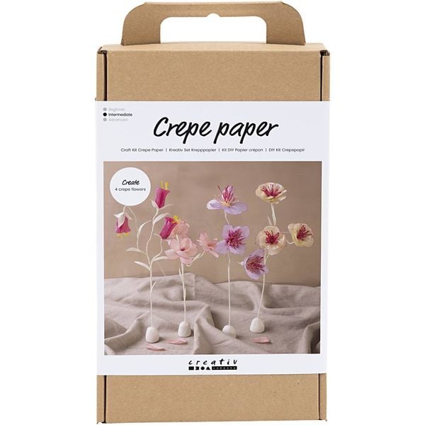Produktbild: Creativ Company DIY Sets Krepppapier Kreativ Set Krepppapier, Pastellfarben, Blume, Kreativ Box