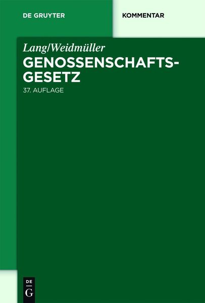 Produktbild: Lang/Weidm&uuml;ller. Genossenschaftsgesetz
