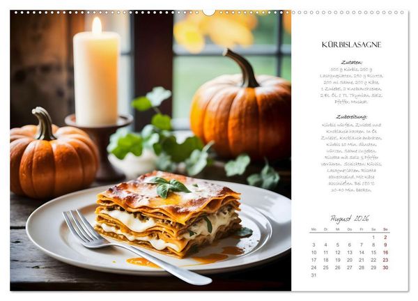 Produktbild: K&uuml;rbiszeit - Ein Jahr voller Rezepte und Inspirationen (Wandkalender 2026 DIN A2 quer), CALVENDO Monatskalender
