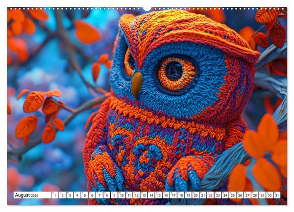 Produktbild: Strick-Safari - Gestrickte Tiere zum Verlieben (hochwertiger Premium Wandkalender 2026 DIN A2 quer), Kunstdruck in Hochglanz