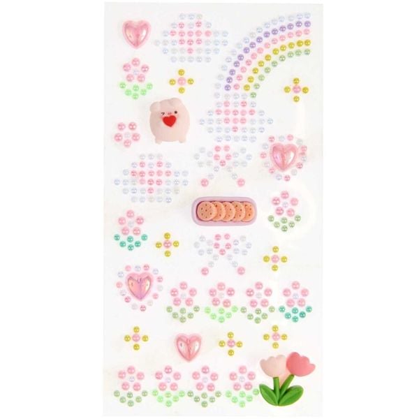 Produktbild: Perlensticker mit 3D-Figuren, rosa